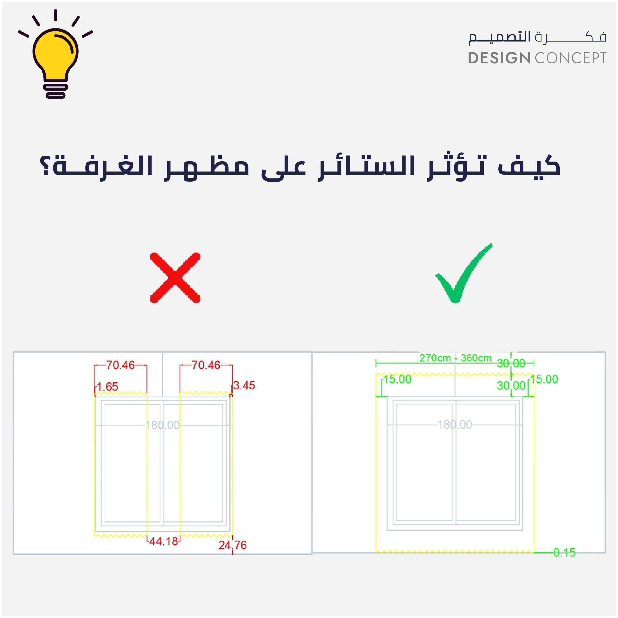 مقاسات وأبعاد تعليق الستائر