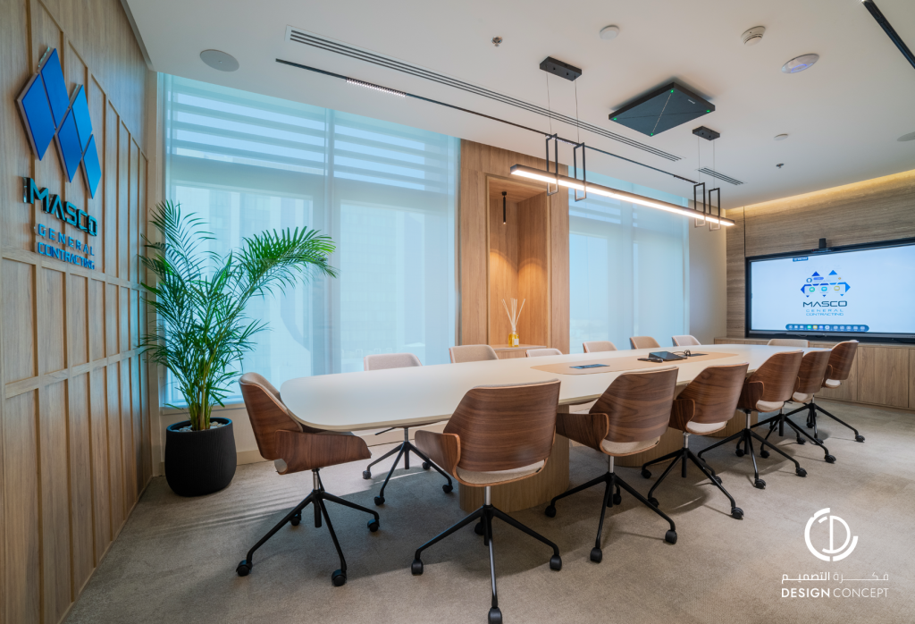 مكتب ماسكو | غرفة الاجتماعات بعد التنفيذ | فكرة التصميم