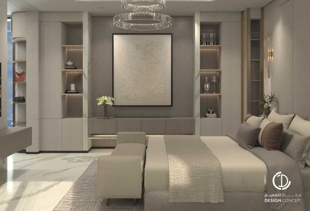 غرفة النوم - تصميم داخلي - شركة فكرة التصميم