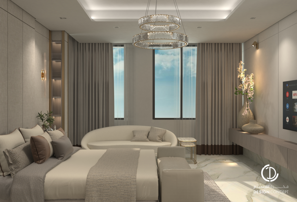 غرفة النوم - تصميم داخلي - شركة فكرة التصميم
