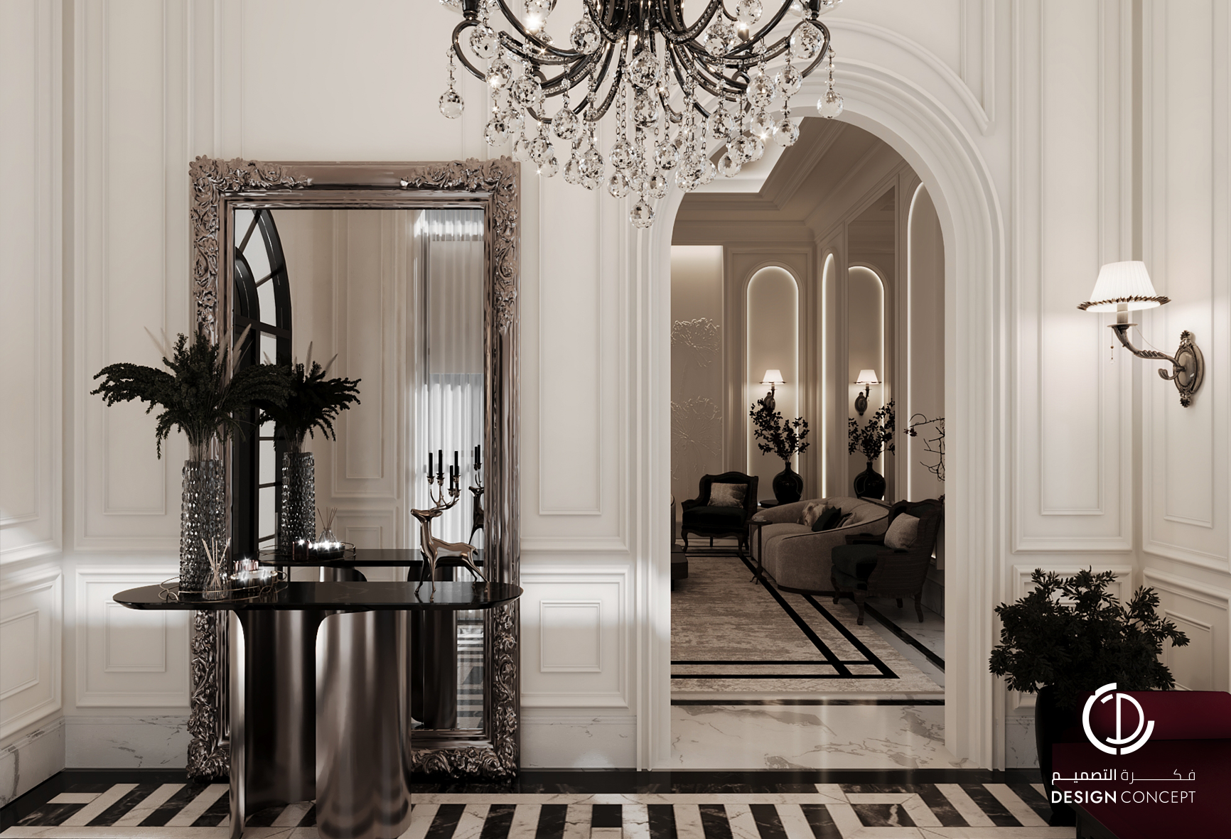 تصميم داخلي سكني - فكرة التصميم