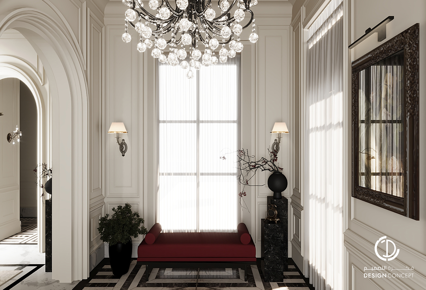 تصميم داخلي سكني - فكرة التصميم