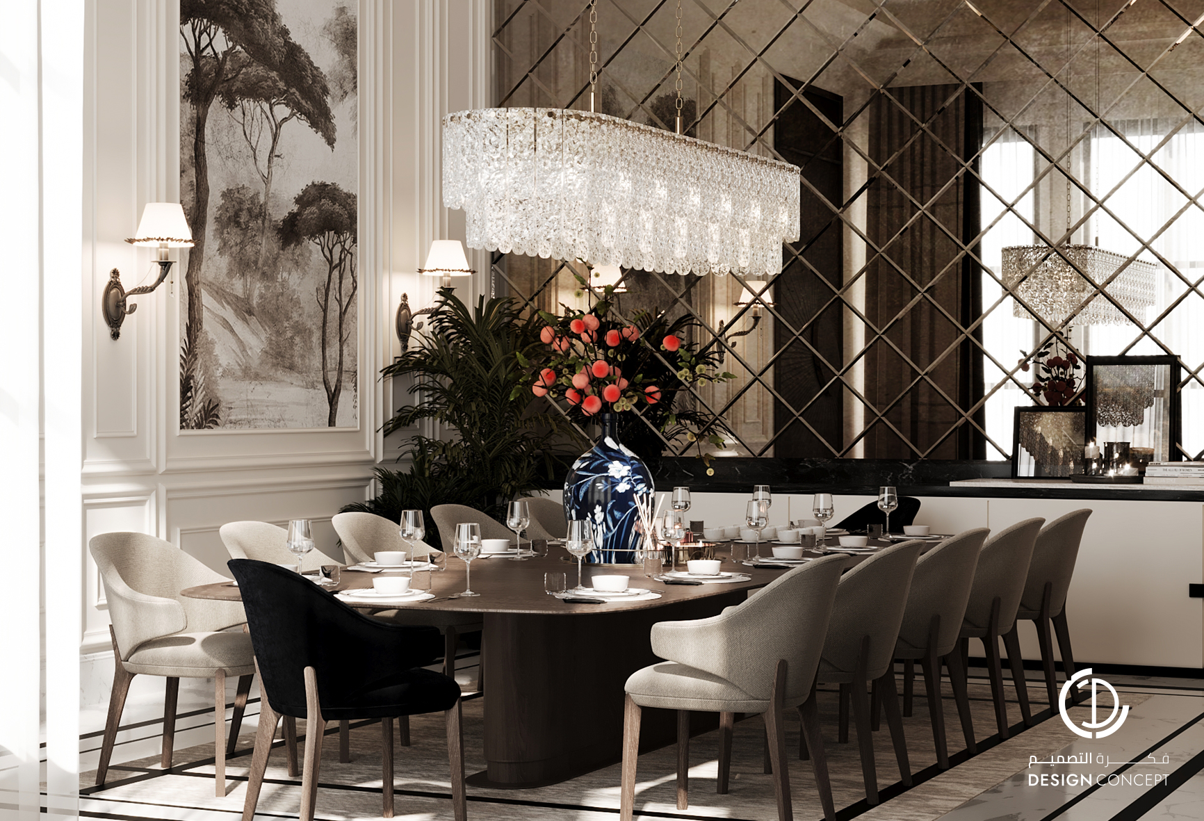 تصميم داخلي سكني - فكرة التصميم