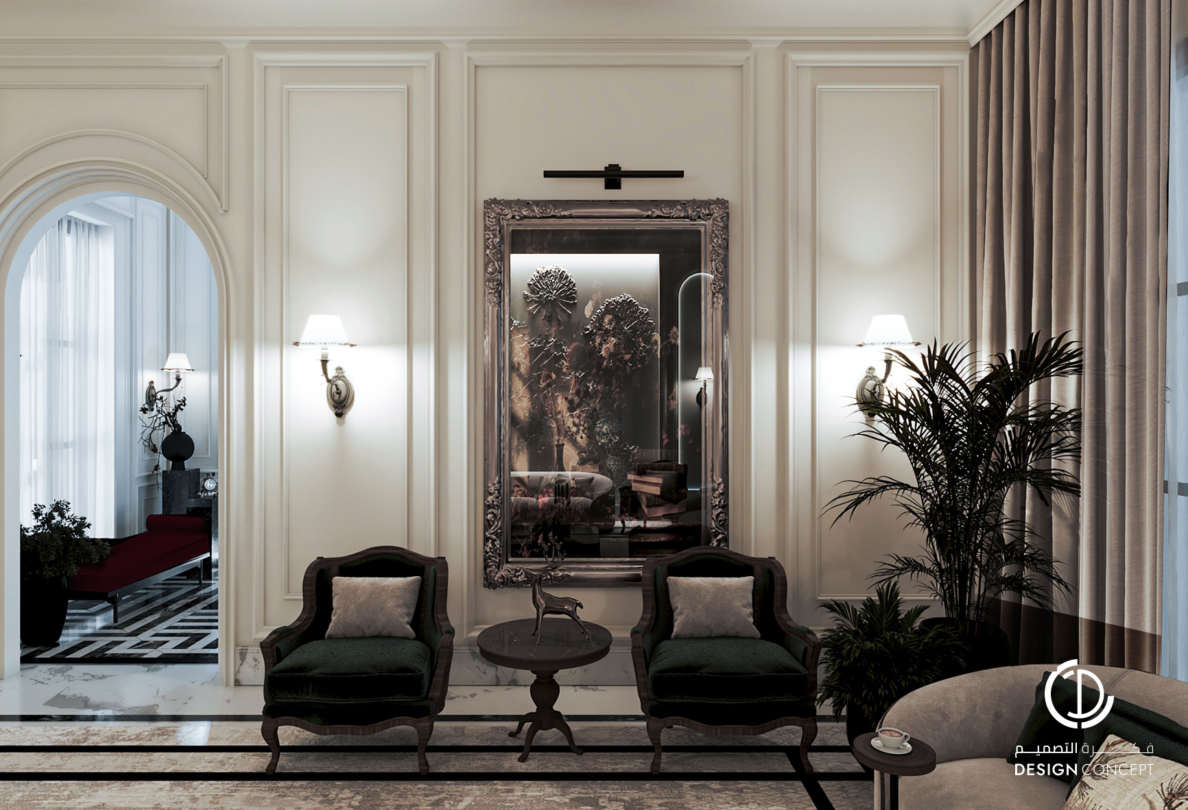 تصميم داخلي سكني - فكرة التصميم