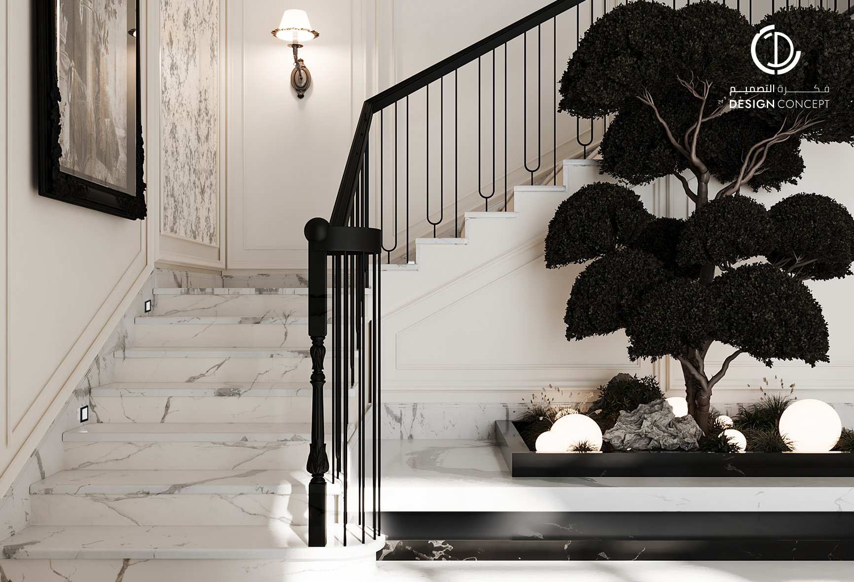 تصميم داخلي سكني - فكرة التصميم