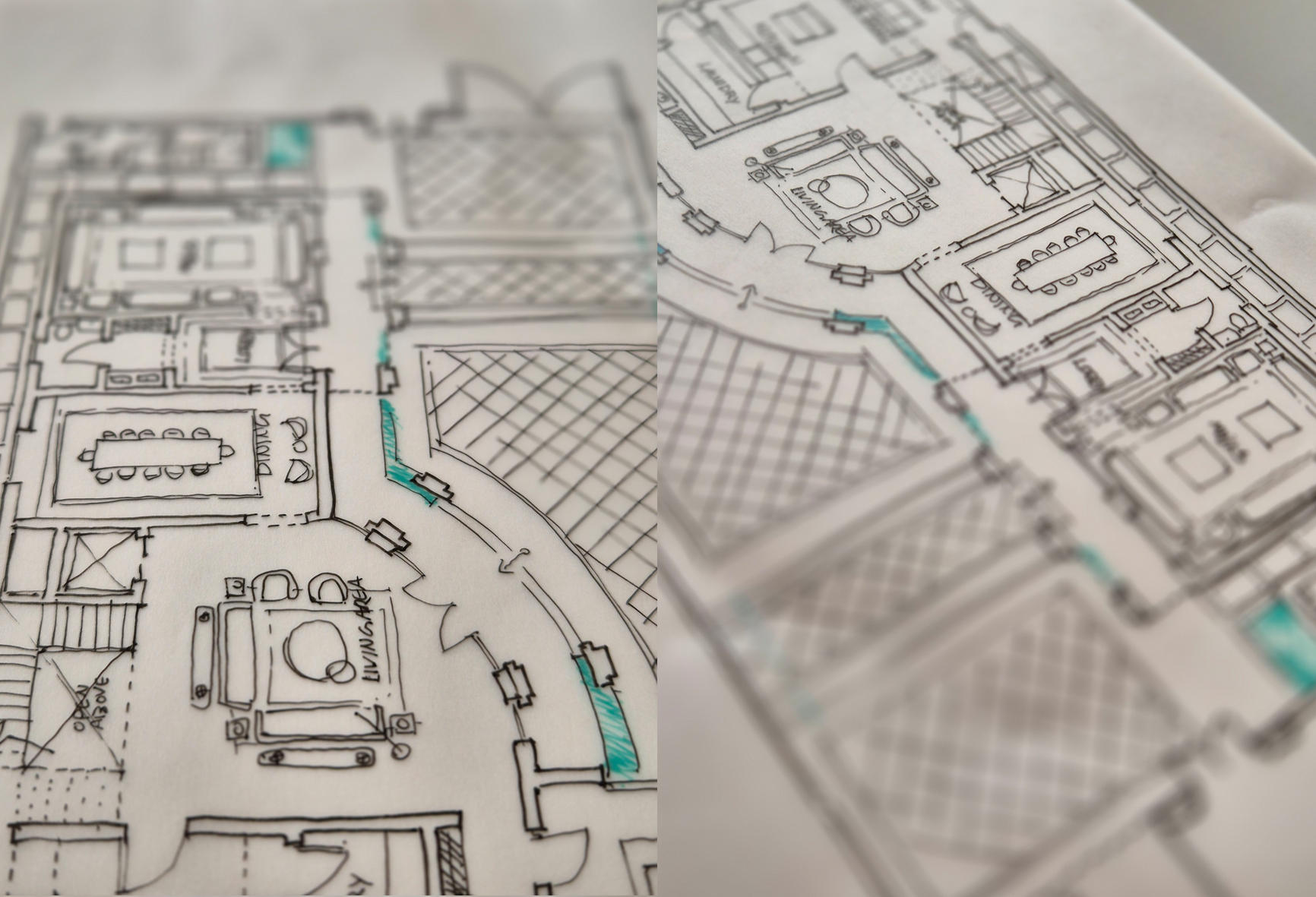 فيلا خاصة - رسومات للتوزيع الداخلي - شركة فكرة التصميم