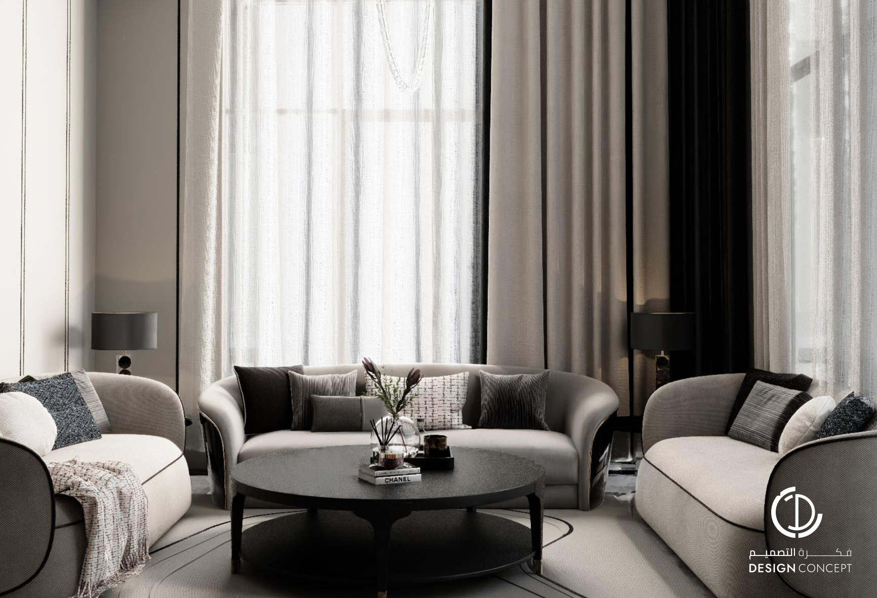 مجلس النساء - التصميم الداخلي - فيلا خاصة - شركة فكرة التصميم