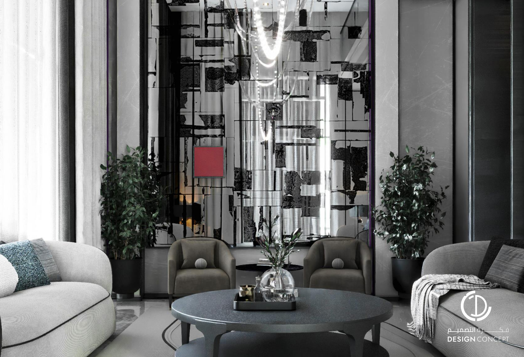 مجلس النساء - التصميم الداخلي - فيلا خاصة - شركة فكرة التصميم