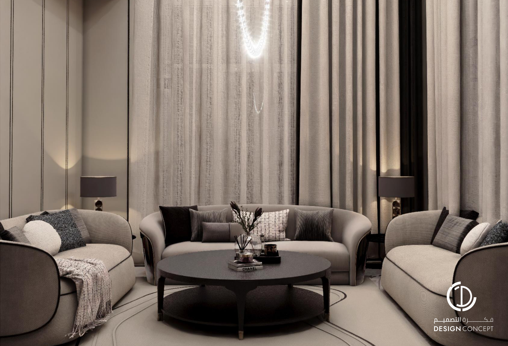 مجلس النساء - التصميم الداخلي - فيلا خاصة - شركة فكرة التصميم