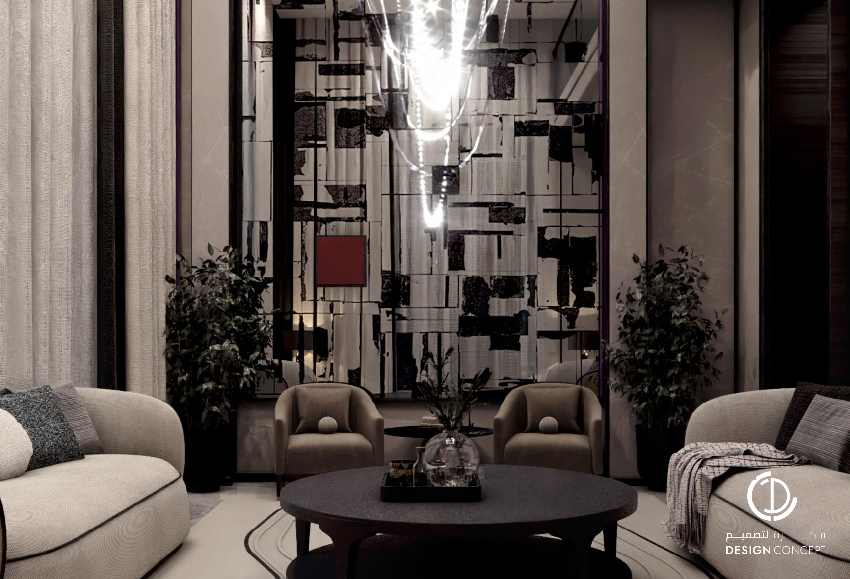 مجلس النساء - التصميم الداخلي - فيلا خاصة - شركة فكرة التصميم