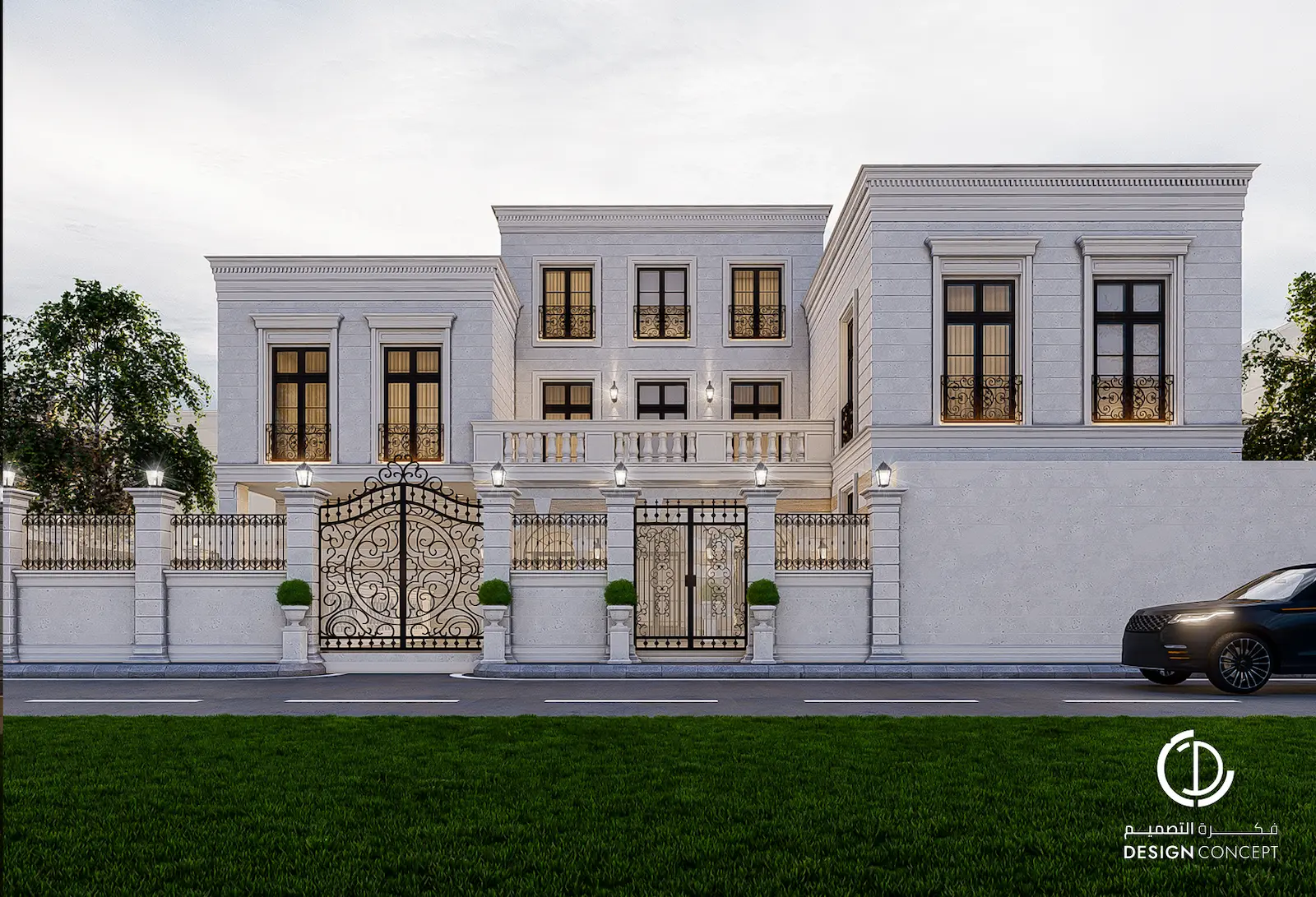 الواجهة الخارجية - تصميم معماري - فيلا خاصة - شركة فكرة التصميم