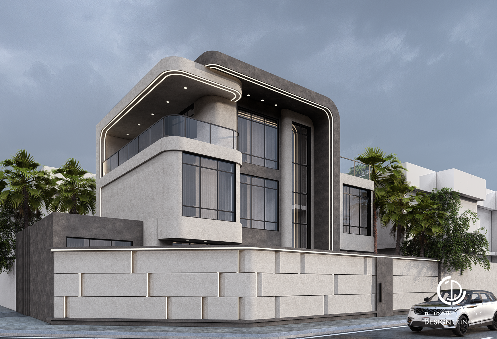 تصميم الواجهة الخارجية - لقطة صباحية - شركة فكرة التصميم